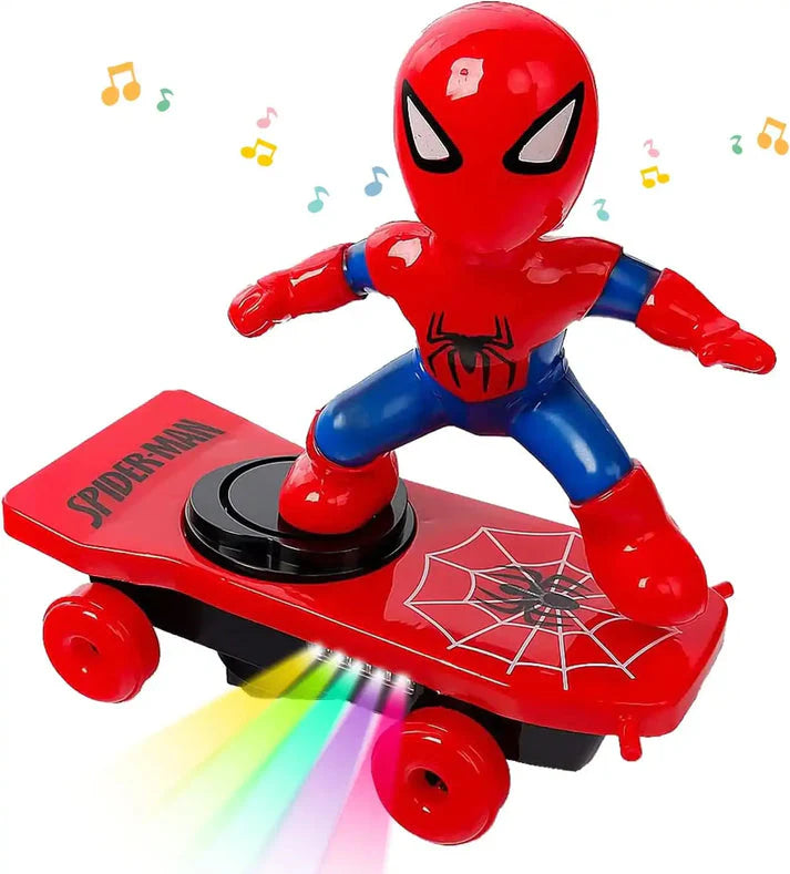 Electrifying Spider Hero Stunt Skateboard Toy