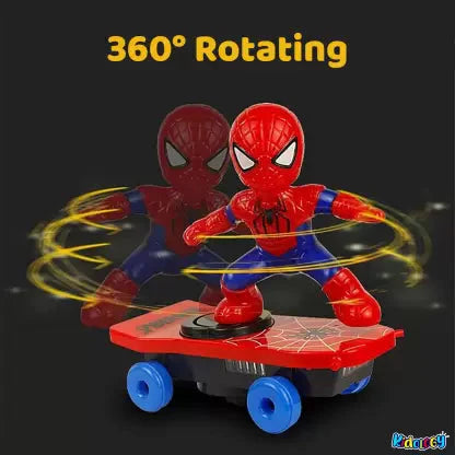 Electrifying Spider Hero Stunt Skateboard Toy